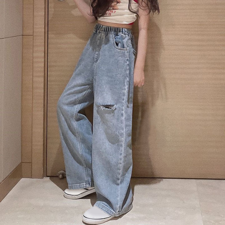 IENENS%20High%20Waist%20Jeans%20Girl%20Straight%20Loose%20Wide-leg%20Pants%20Spring%20and%20Autumn%20Korean%20Baggy%20Jeans%20Fashion%20Kids%20Denim%20Trousers%20-%20Image%203
