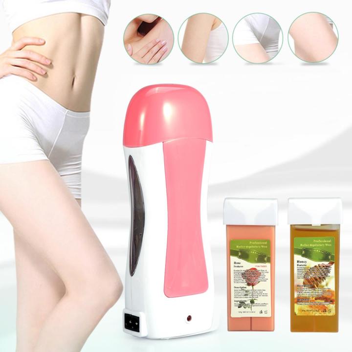 Cartridge Wax Roller Waxing Warmer Heater Skin Hair Removal Machine With Depilatory Paper