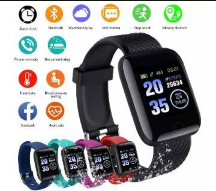 D116 PLUS Smart Bracelet Heart Rate Blood Pressure Monitor Wristbands Outdoor Sports Fitness Band Waterproof Smart Watch