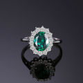 925 Sterling Silver Red Ruby Light Emerald Princess Na Artificial Green Jewelry Palace Diana Ring Engagement Ring Women's Ringcosplay.