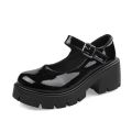 Women's Autumn Japanese Style Lolita Shoes Vintage Soft High Heel Platform Leather College Student Mary Jane Ladies White Black House Foocus. 