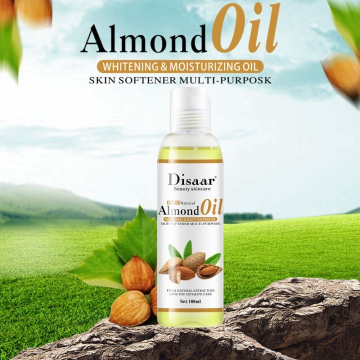 100ml Disaar Sweet Almond Oil Body Oil Essential Oil Brightening Moisturizing Firming Lighten Fine Lines Skin Care Massage Oil