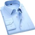 Men Single Patch Pocket Formal Business Standard Office Size 47 48 Classic Long Sleeve Solid Basic Dress Shirts.