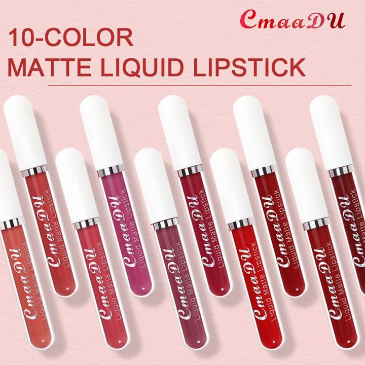 CmaaDu%2010%20Pcs%20Set%20Liquid%20Matte%20Non-stick%20Cup%20Waterproof%20Lipstick%20Set%20-%20Image%203