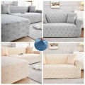 【High-quality】 Thickened Elastic Leather Sofa Cover All-Inclusive Old-Fashioned One, Two, Three-Person Blue Armrest Comb.... 