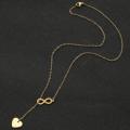 Dainty Non Tarnish Silver 18K Gold Plated Stainless Steel Women Charm Infinity Heart Pendant Necklace Jewelry. 