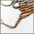 তজবি - Medium Size 5 color engraved Allah Muhammad Muslim tasbih - 99 Dana - 1ps. 