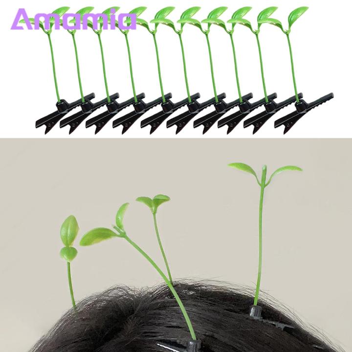 Bean%20Sprout%20Hairpins%20Realistic%20Green%20Plant%20Hair%20Clip%20Set%20Anti-slip%20Spring%20Design%20Hairpins%20Funny%20Bean%20Sprout%20Hair%20Accessories%2020/30/50pcs%20Hairpin%20Hairband%20-%20Image%204
