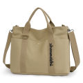 New cross-border women's bag, large capacity canvas handbag, simple casual shoulder bag, fashionable short-distance lightweight travel bag.