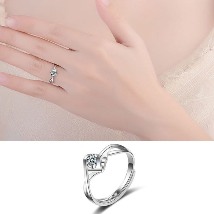 Fashion Angel Kiss Heart-shaped Ring Women's Japanese and Korean Personality Love Open Ring Manufacturers Hand Jewelry Supply Wholesale