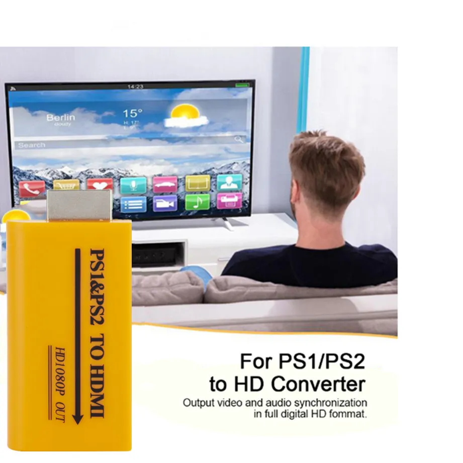 For PS2/PS1 to HDMI-compatible Adapter Converter Up to1080p Output