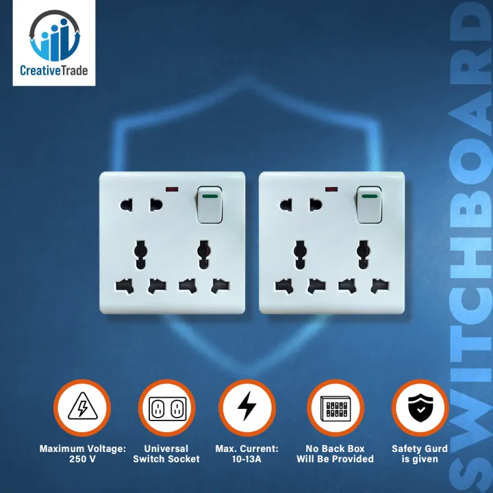 2%20Piece%20Multi%20Function%20Universal%20Wall%20Socket%20-%208%20Pin%20Socket-%20Only%20Socket%20-%20Image%202