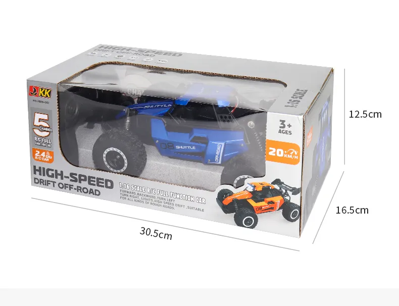 ZWN 1:16/1:20 Model RC Car With LED Light 2WD Off-road Remote