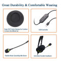 USB Headset with Microphone, On-Ear Headphones with Mic, Lightweight Stereo Bass Headphones, Portable Wired Headphones for PC, Computer, Tablets, Laptops. 