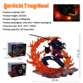 Kokushibo & Yoriichi Tsugikuni PVC Statue 20.5cm — Demon Slayer Collectible Figure with LED Base & Replaceable Heads | Premium Anime Gift / Desk Ornament. 
