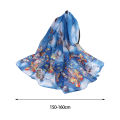 (New)Chiffon carf Comfortable to Wear ummer Butterfly Print Long hawl Wrap.