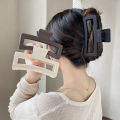 Korean Large Solid Hair Claw Elegant Hairpins Barrette Crab Hair Clips For Women Girls Square Headwear Hair Accessories Jewelry. 