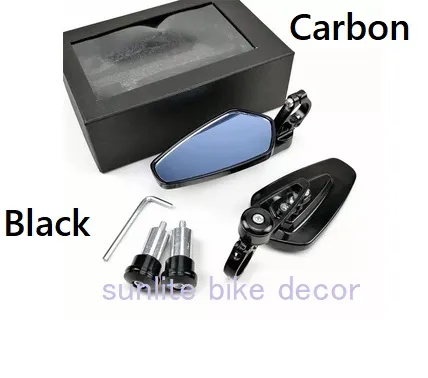 Handle%20End%20side%20mirror%20Looking%20Glass%20For%20Motorcycle,%20Rearview%20Luxury%20Mirror%20Universal%20Model.%20Carbon%20Black%202%20Pcs%20-%20Image%202
