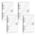 Transparent Binder Plastic Binder Clear Soft PVC 6 Ring Budget Binder Refillable Planner Binder Cover Protector. 