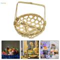 Woven Basket Multipurpose with Handle Bamboo Basket for Wedding Picnic Party S. 