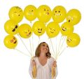 Yellow Emoji Balloons with Playful Face Expressions - Set of 25 for Anniversaries, Birthdays, Baby Showers, Valentine's Day, Home, Restaurants, Showrooms, and Events Accessories. 