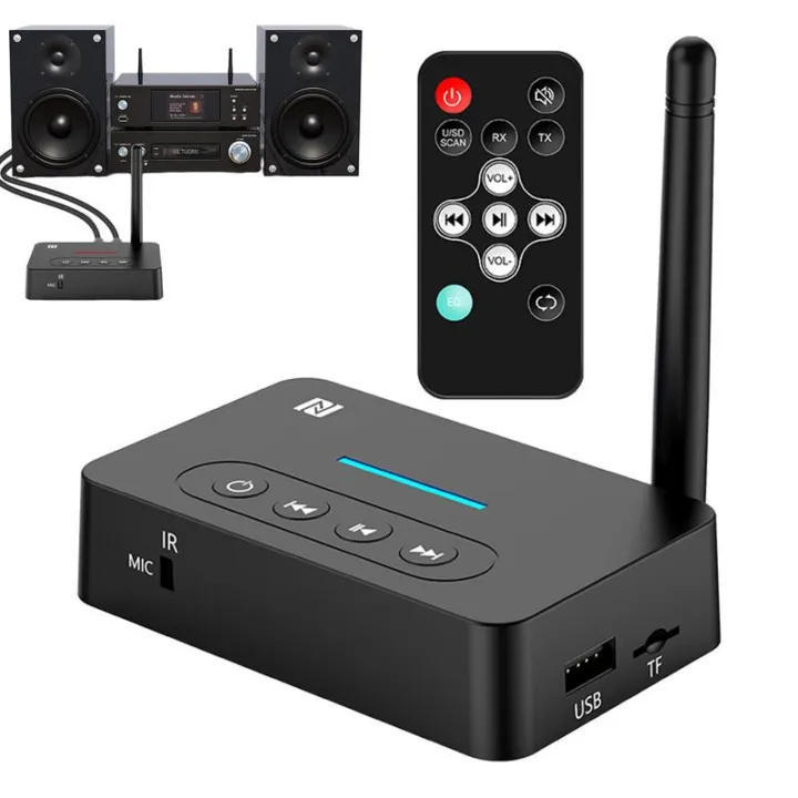 NFC%20Quick%20Pairing,%20Bluetooth%205.1%20Adapter,%20Dual-mode%20RX%20TX,%20U-Disk%20TF%20Card%20R/L%20AUX%20RCA%20Interfaces,%20With%20IR%20Remote%20Control%20-%20Image%205