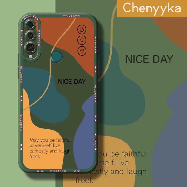Chenyyka Case For Huawei Y9 Prime 2019 Case Fashion Tide Nice Day Word Thin Shockproof Square Edge Silicone TPU Casing Full Lens Cover Camera Protect Cases Soft Case