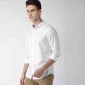 White Cotton Casual Shirt for Men.