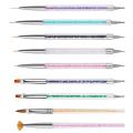 9PCS Nail Design Brush Set Nail Brushes Set Professional Nail Supplies For Acrylic UV Double-Ended Including Nail Liner Brush.