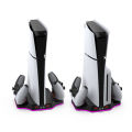 Dual Controller Charger With LED Indicator Lights RGB Cooling Base Compatible With PS5/PS5 Slim Host Digital Optical Drive Version.