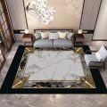 European Luxury Carpet Living Room Thickened Flannel Carpet Lounge Rug Mats Fluffy Kids Bedroom Rugs Golden Marble Large Mats.