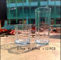 Crystal Clear transparent Beautiful unique design Water Glass and Sherbet Glass Set Combo Pack 6 Piece Water Glass 6 Piece Sherbet Glass Set /Coke / Sorbat/Milk/ Lassi/ Premium glass Set Combo Pack Set. 