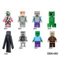 Single Sale Minecraft Figures Building Blocks Steve AlexEnderman Zombified Piglin Creeper Minifigures Assemble Bricks for Children Gift Toys. 