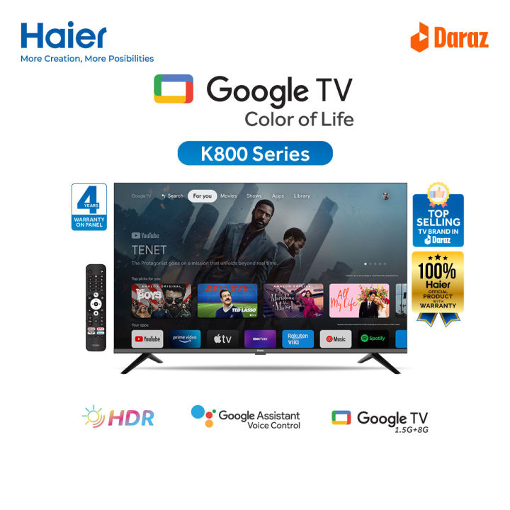 Haier 32" Bezel Less Google Android TV (H32K800X)