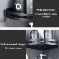 1/2/3pcs Bathroom WC Wall Shelf Triangle Shower Storage Rack Bath Shampoo Wall Free Punching Black Aluminum Toilet Corner Shelf. 