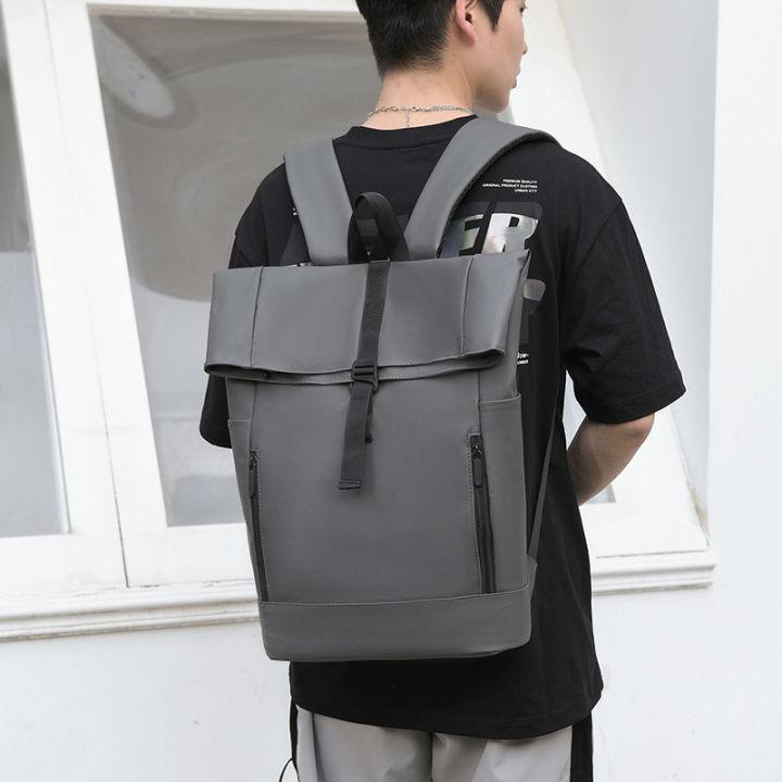 New%20roll-top%20backpack%20men's%20business%20casual%20school%20bag%20roll-top%20roll-top%20backpack%20large%20capacity%20student%20school%20bag%20-%20Image%202