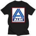 Aldi T shirt logo store Aldi supermarket redneck Cadi car park Products food purchase. 