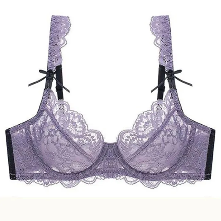 2022%20Lace%20Plus%20Size%20ABCDE%20Cup%20Underwear%20Women%20Bras%20Three%20Quarter%20Top%20Ultra%20Thin%20Thick%20BH%20Push%20Up%20Female%20Lingerie%20-%20Image%202