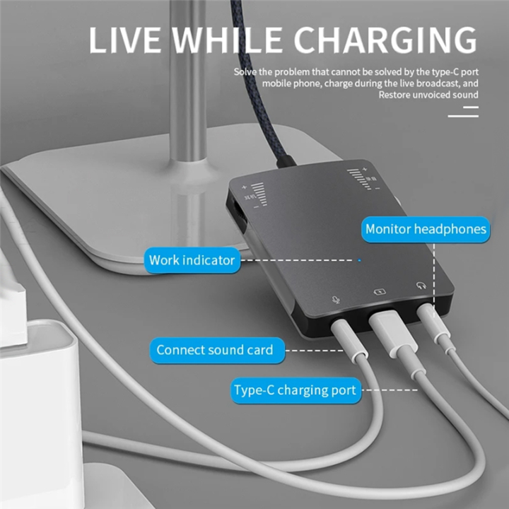 USB%20C%20Live%20Sound%20Card%20Speaker%203.5mm%20Audio%20Interface%20Adapter%20for%20/%20Headphone%20High%20Quality%20Live%20Converter%20Easy%20to%20Use%20-%20Image%202