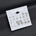 New Trendy 12 Pairs Pearl Stud Earrings Set for Girls Simple Stylish - Trendy Earrings Set for Women.