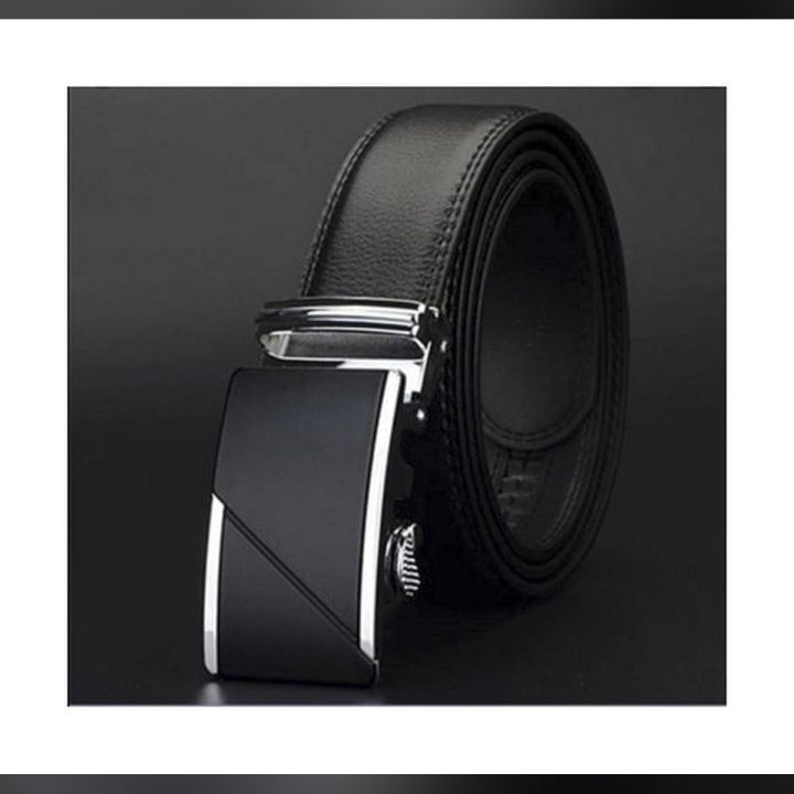 Black Leather Auto Gear Belt for Men - Belt For Men