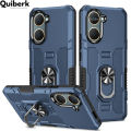 Quiberk for Vivo Y03 Y03t 4G Hard Case Shockproof Armor Magnetic Ring Stand Back Cover.