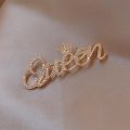 Queen Brooch hijab Pins Rhinestone Brooch Cute Letter Queen Brooch Decor Brooch Pin Jewelry Gift.