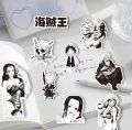 65Pcs/Sets One Piece Roronoa Zoro Luffy Black & White PVC Waterproof Stickers For Wall Guitar Luggage Laptop Note Book. 