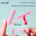 Stainless Steel Safety Razor Double-layer Razor With Replacement Head T-shaped Rake Knife Cartoon Razor Face Blades Shaving. 