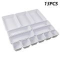 13Pcs Drawer Organizers Separator for Home Office Desk Stationery Storage Box for Kitchen Bathroom Makeup Organizer Boxes. 