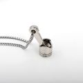 Mini Engine Piston Pendant Stainless Steel Necklace Biker Motorcycle Enthusiast Torque Necklaces Men Punk Rocking Jewelry SN63. 