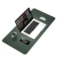 Solid color leather anti-slip mouse pad oversized study desk mat printable pattern logo seam writing pad wholesale. 