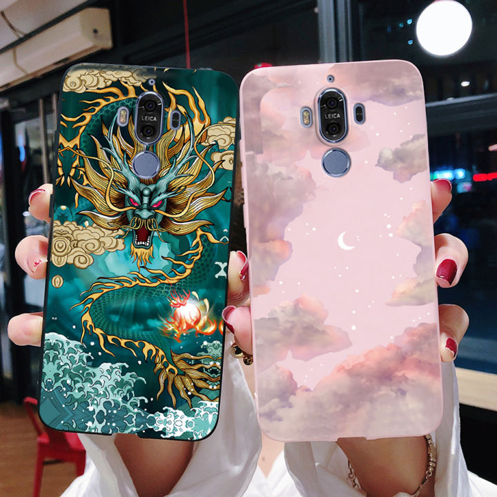 For Huawei Mate 9 Case Silicone TPU Back Bumper Cover Black Dragon Phone Cases For Huawei Mate 9 Mate9 Pro MHA-L29 LON-AL00 Case