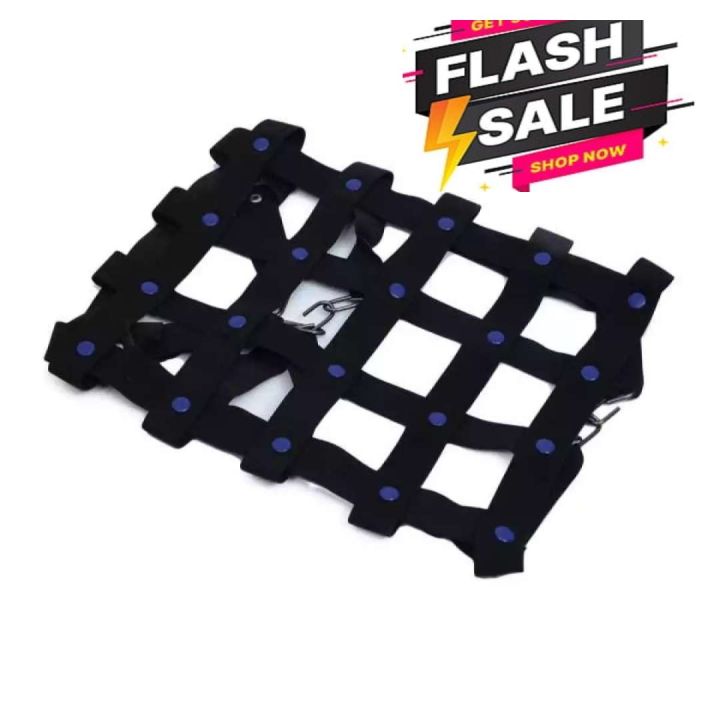 HIGH%20QUALITY%20Motorcycle%20Back%20Seat%20Net%206%20Hook%20Hold%20Down%20For%20Helmet%20Mesh%20Net%20Cargo%20Luggage%20-Black%20-%20Image%202